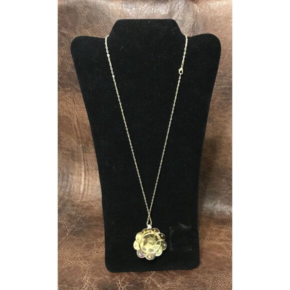 SIGNED Hobe' Gold-Tone Astrological Coin Statement Pendant With Rhinestone - Picture 7 of 7
